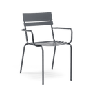Grey metal chair on a transparent background