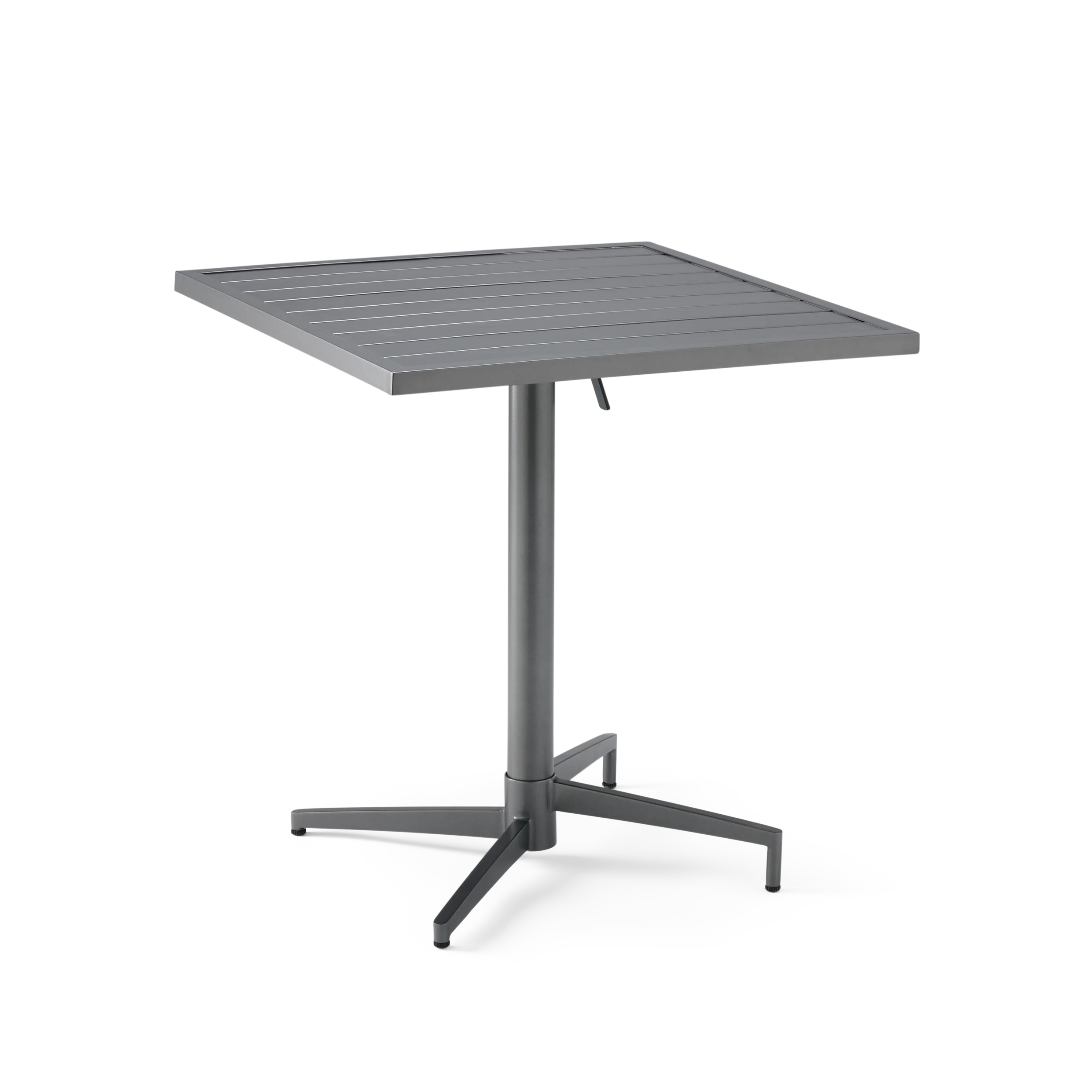 Gray outdoor table with a white background