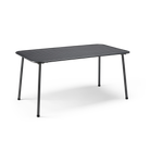 Black metal table on a white background