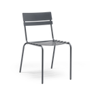 Gray metal chair on a white background