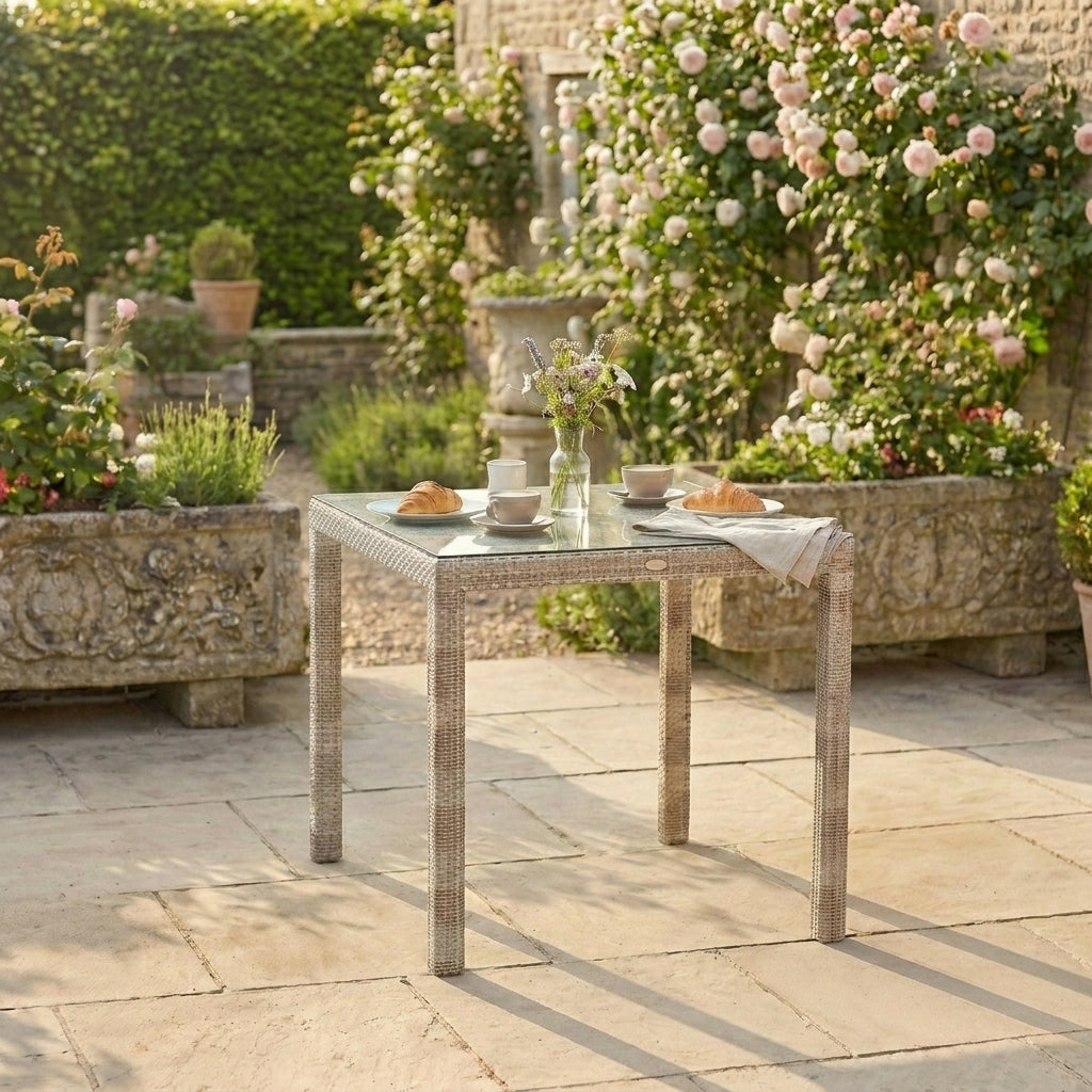 Ocean Pearl Square Garden Table .8m x .8m | Alexander Rose