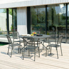 Portofino 1.5m 6 seater Round Table presented with 6 Side Chairs