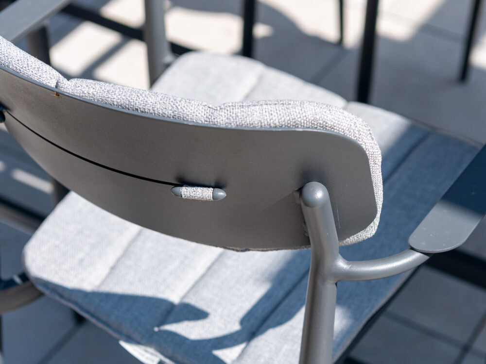 close up of metal outdoor chair