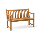Wooden teak bench on a white background