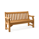 Wooden teak bench on a white background