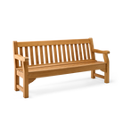 Wooden teak bench on a white background