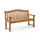 Wooden bench on a white background made of teak