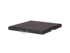 Black platform with a handle on a white background