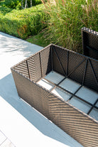 Large rattan style garden furniture cushion box 