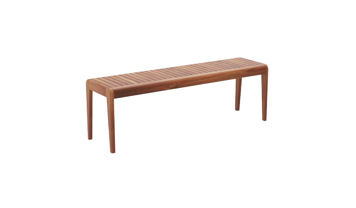 Wooden bench on a white background