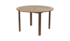 Round wooden table on a white background