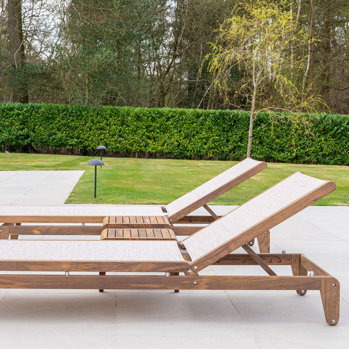 Bolney Adjustable Sling Sunbed in Wood