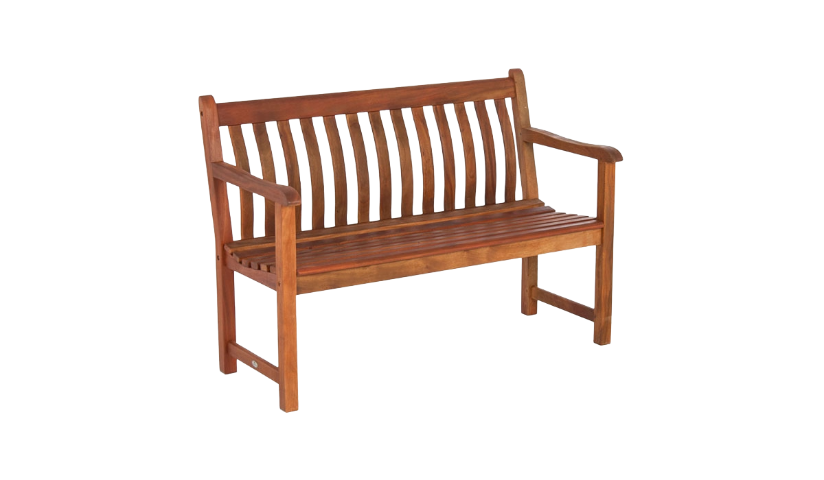 Wooden bench on a white background