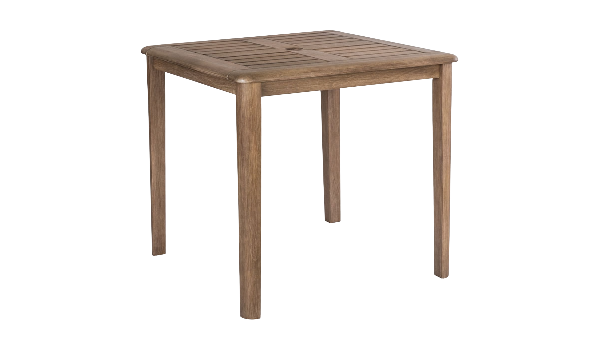 Wooden table on a white background