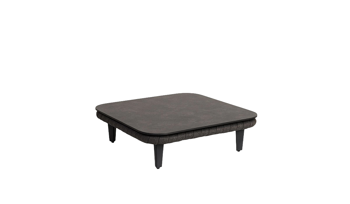 Rectangular dark grey coffee table on a white background