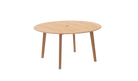 Wooden round table on a white background