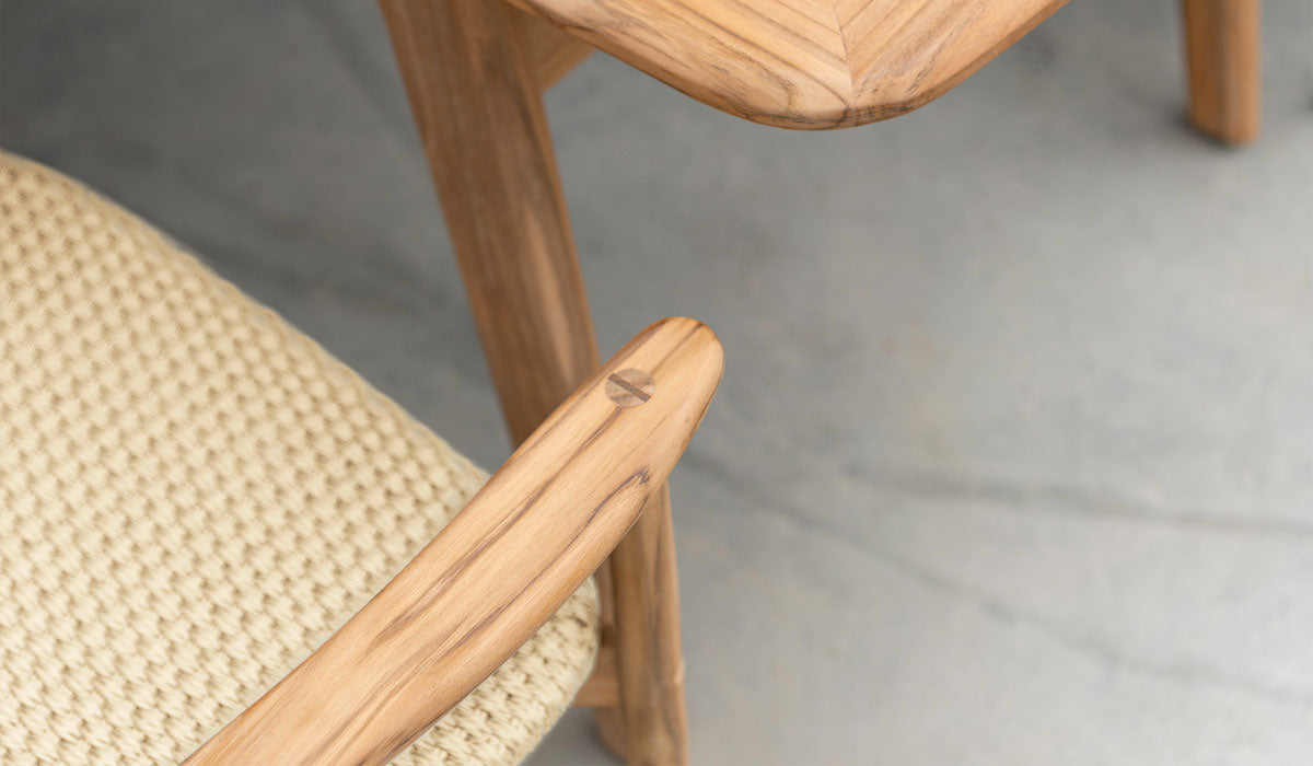 Dana Armchair with Rope Seat close up