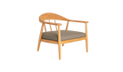 Wooden armchair with a cushion on a white background