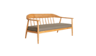 Wooden bench with a cushion on a white background