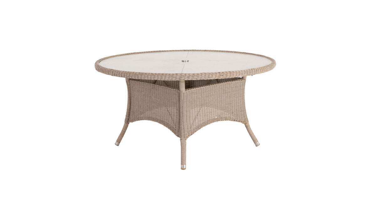 Hazelmere Round Table cutout in natural weave