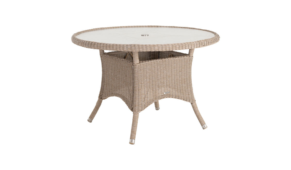 Hazelmere Round Table cutout in natural weave