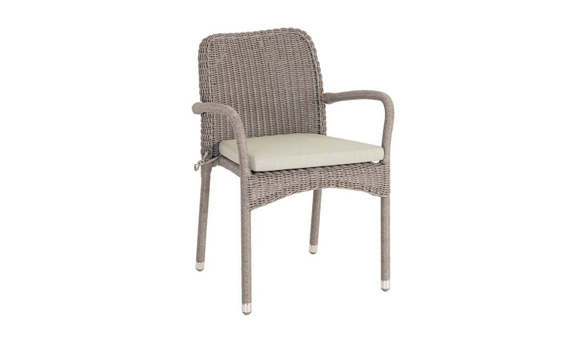 Hazelmere Stacking Armchair cutout in grey weave