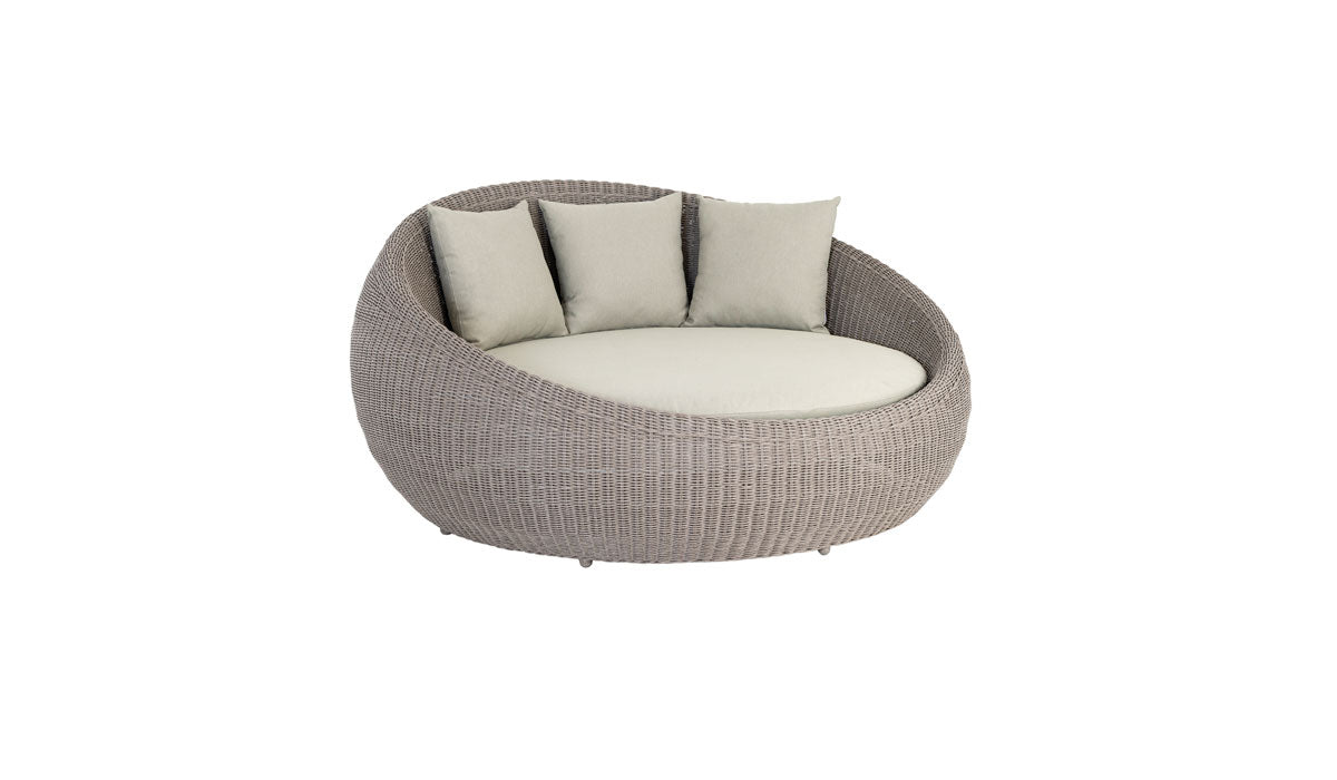 Hazelmere Round Daybed cutout in grey weave