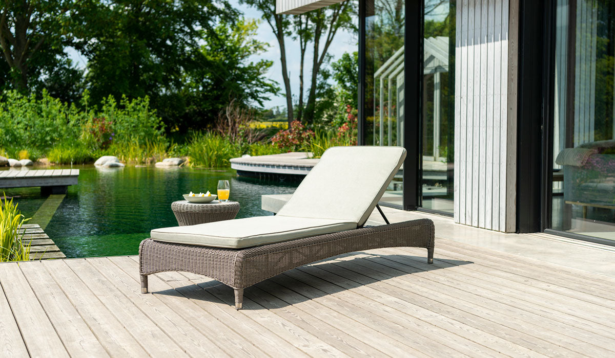 Hazelmere Side Table with folding sunbed