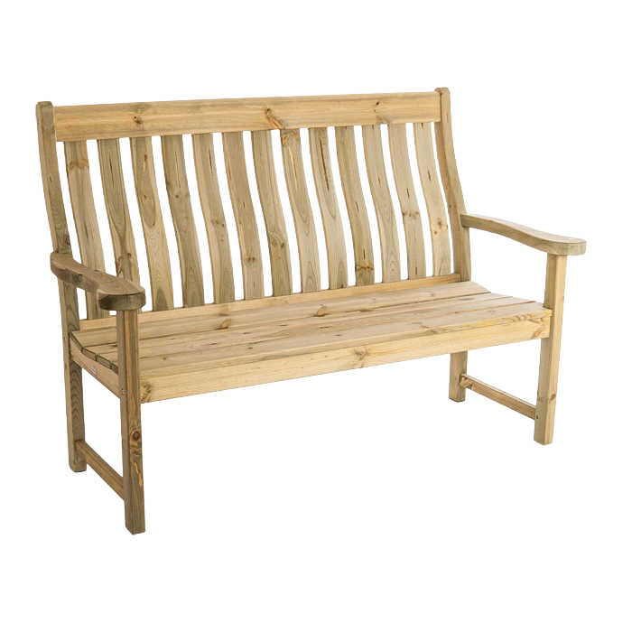 Wooden bench on a white background