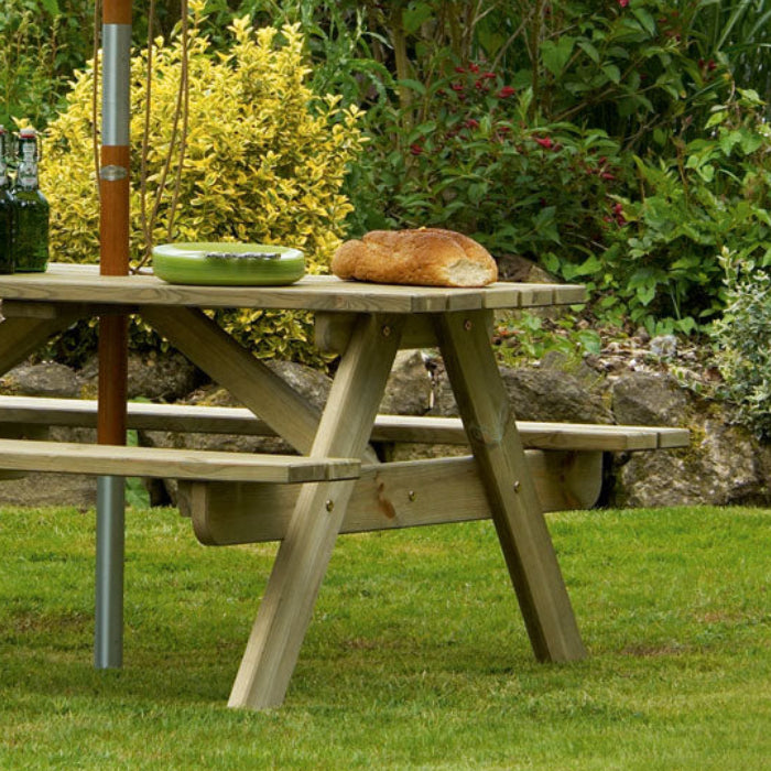 Pine Malu Picnic Table 5ft with umbrella