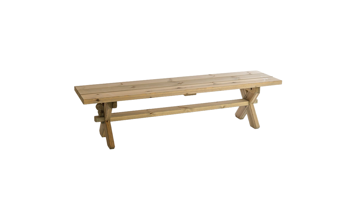 Wooden bench on a white background