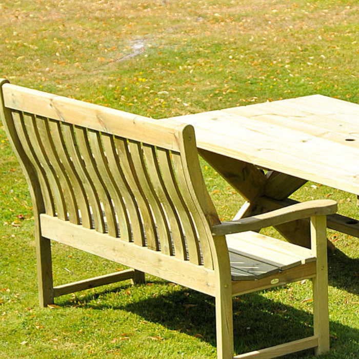 Pine High Back Bench 5ft with table