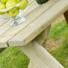 close up of Alexander Rose Pine Malu Picnic Table 6ft