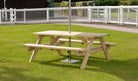 Alexander Rose Pine Malu 6ft Picnic Table with umbrella stand