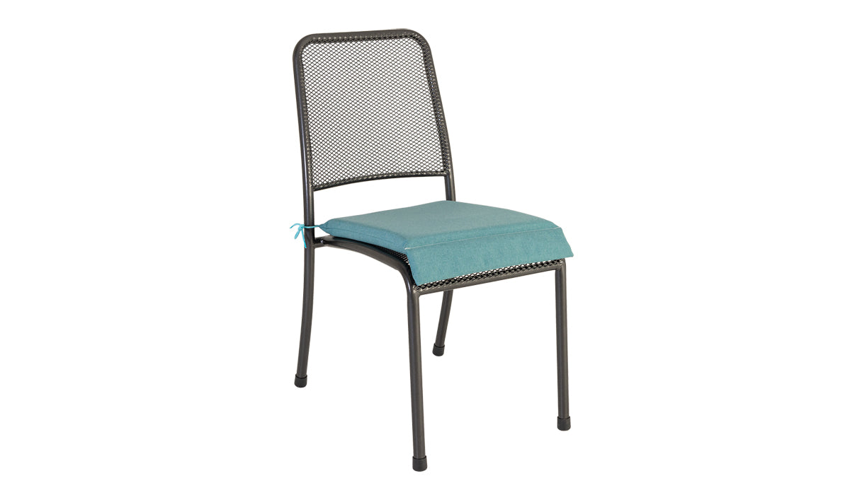 Portofino Stacking Side Chair with blue cushion