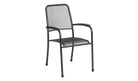 Black metal chair on a white background