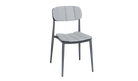 Chair with gray cushioned seat and backrest on a white background