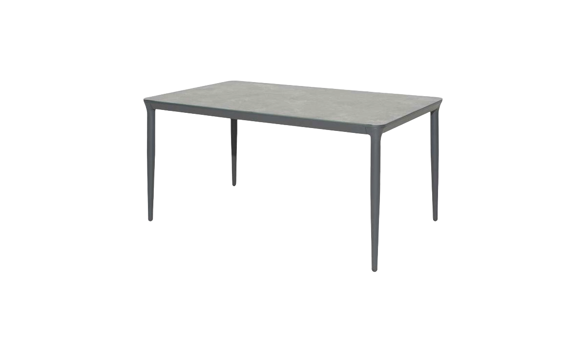 Rectangular table with a gray surface on a white background