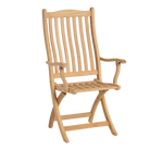 Wooden folding chair on a white background