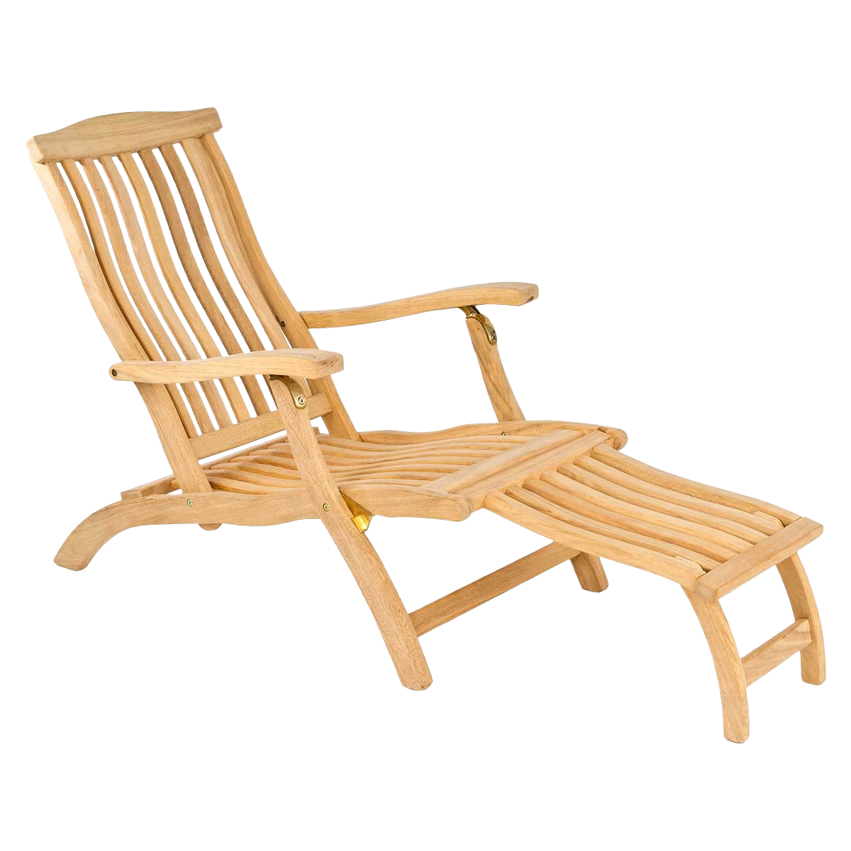 Wooden lounge chair on a white background