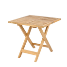 Wooden folding table on a white background