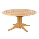 Wooden round table on a white background