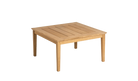 Wooden square table on a white background
