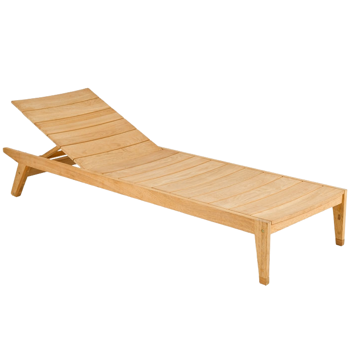 Wooden lounge chair on a white background