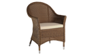 Wicker chair with a cushion on a white background