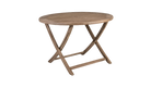 Wooden folding table on a white background