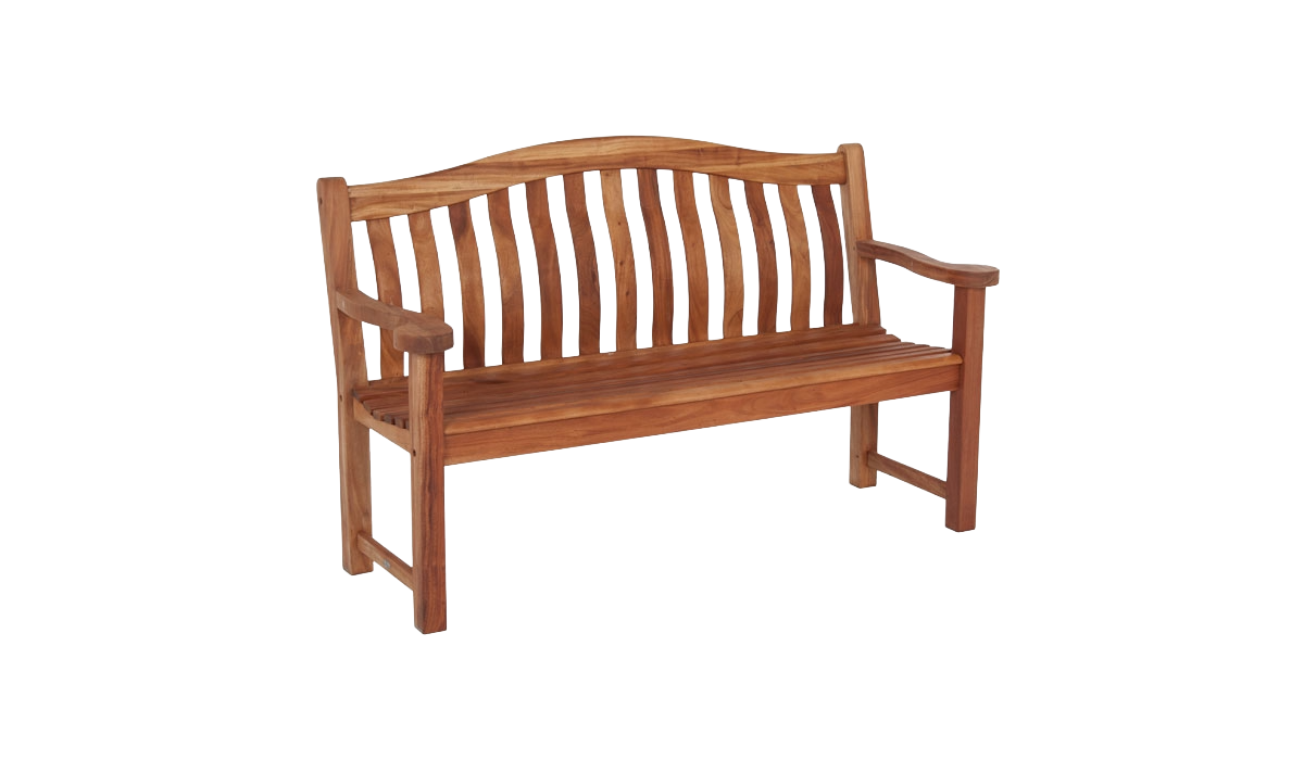 Wooden bench on a white background