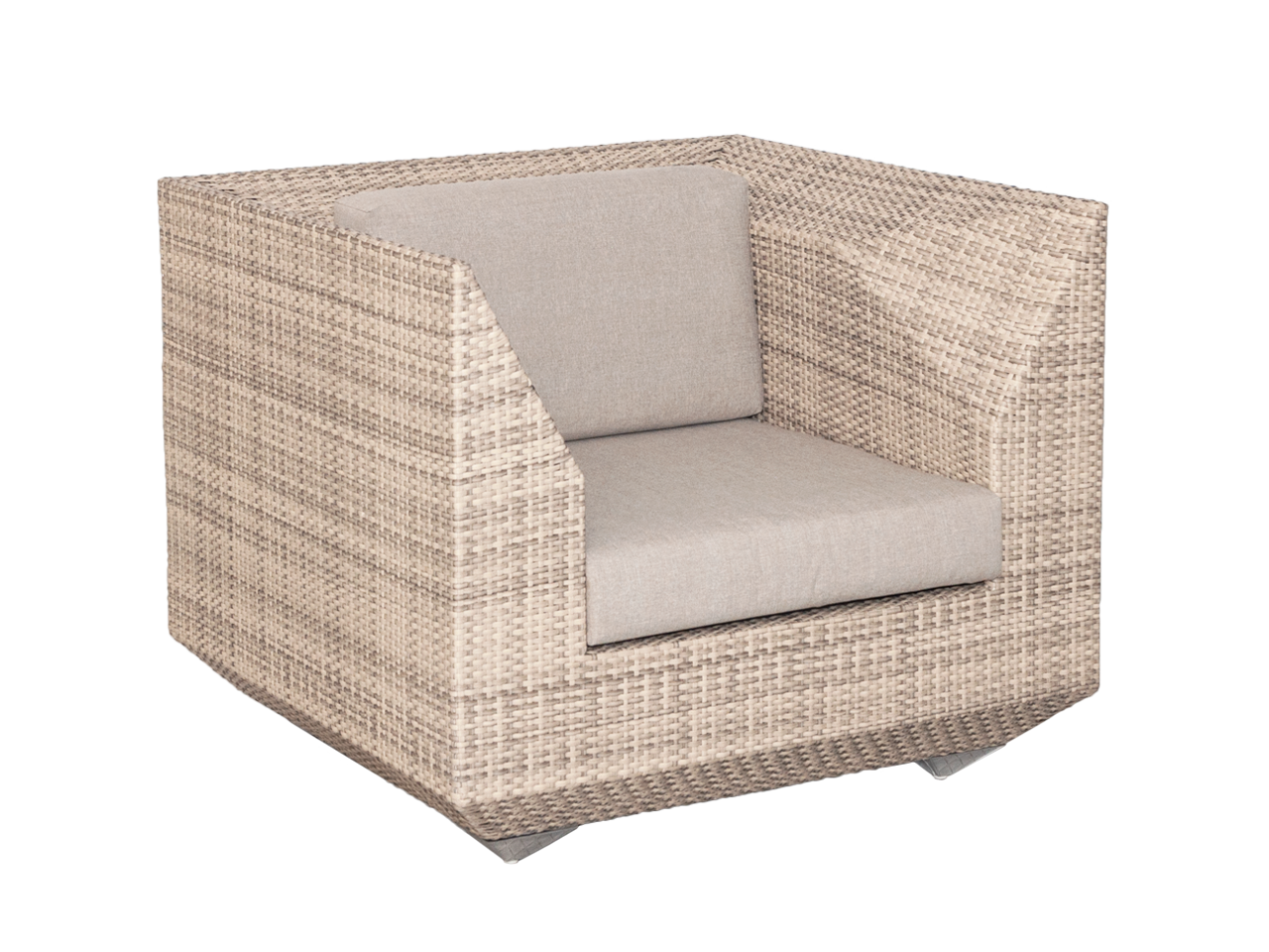 Alexander Rose designer garden chair in Ocean Pearl, a stunning light weave crafted by hand