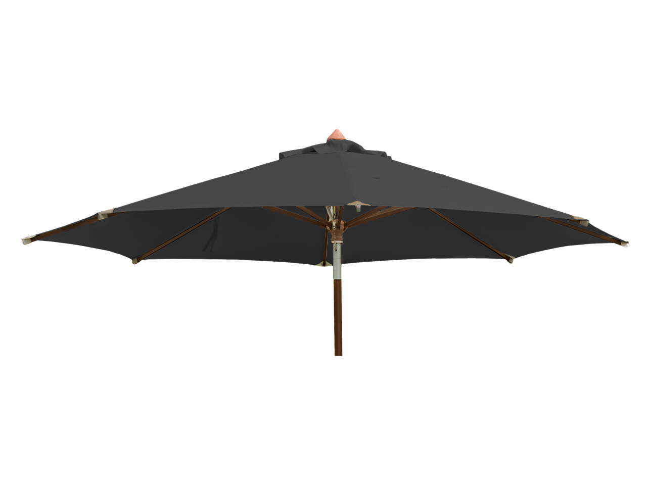 Round Eucalyptus Wood Parasol 2.7m with granite base Charcoal