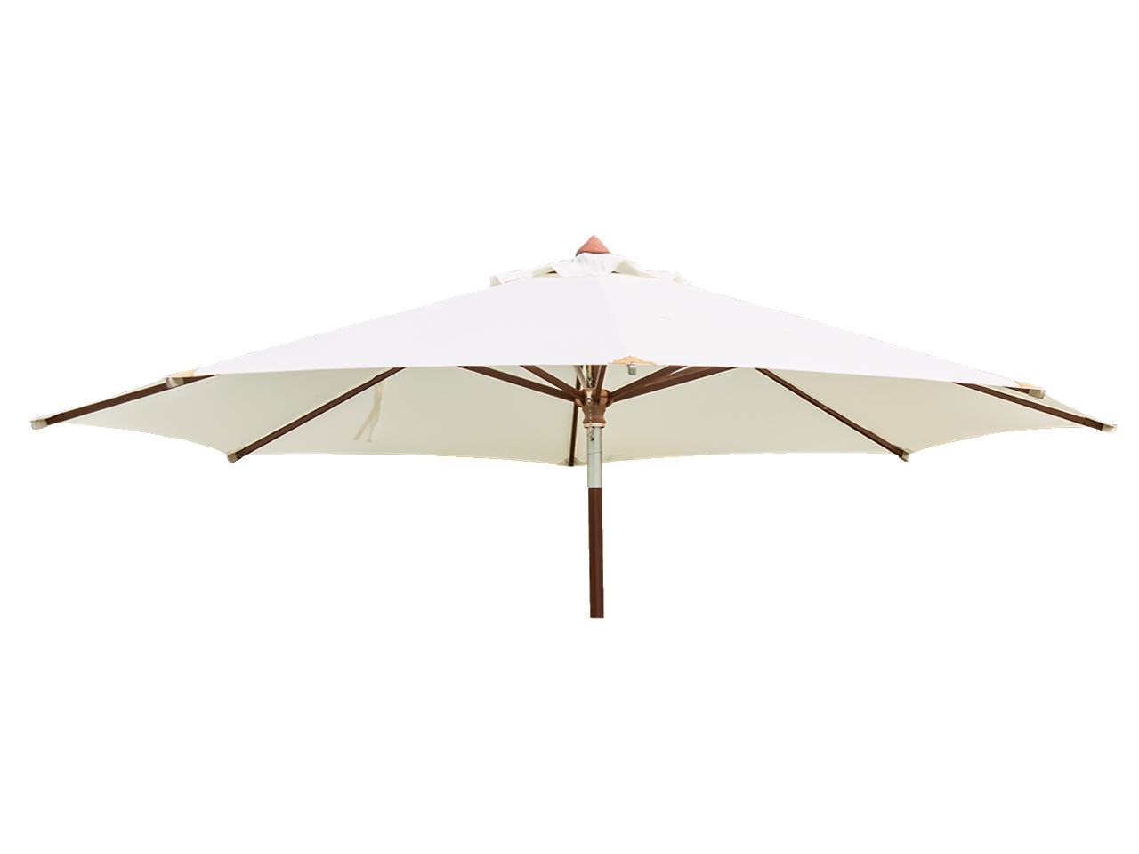 Round Eucalyptus Wood Parasol 2.7m with granite base Ecru